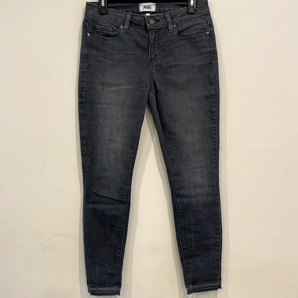 Paige Grey Verdugo Ankle Jeans With Raw Hem Size 29
